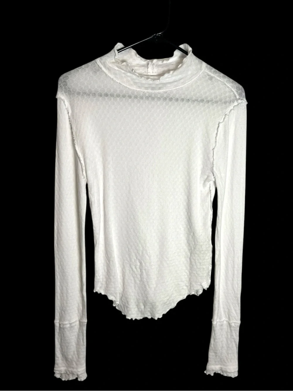 We the free white Sarah pointelle turtle neck size medium - Picture 2 of 9
